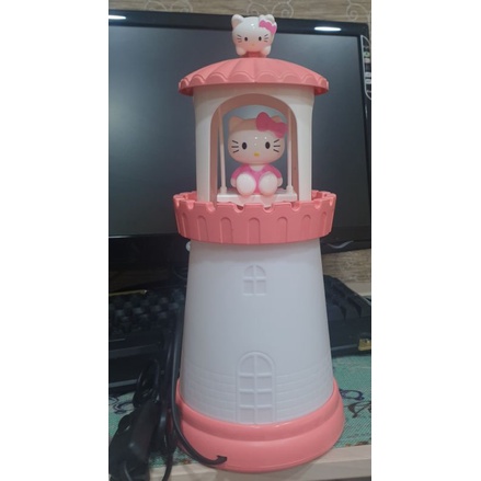 【現貨】卡通燈塔檯燈-Hello Kitty (粉色，燈泡款)