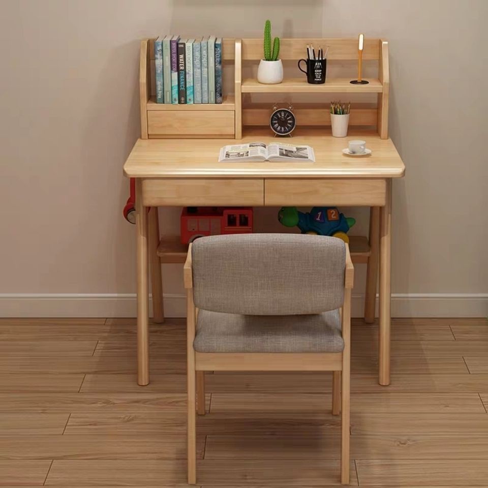 【全實木款】書桌 兒童學生 寫字桌 長60/70/80cm 小戶型 卧室 家用 學習 電腦桌