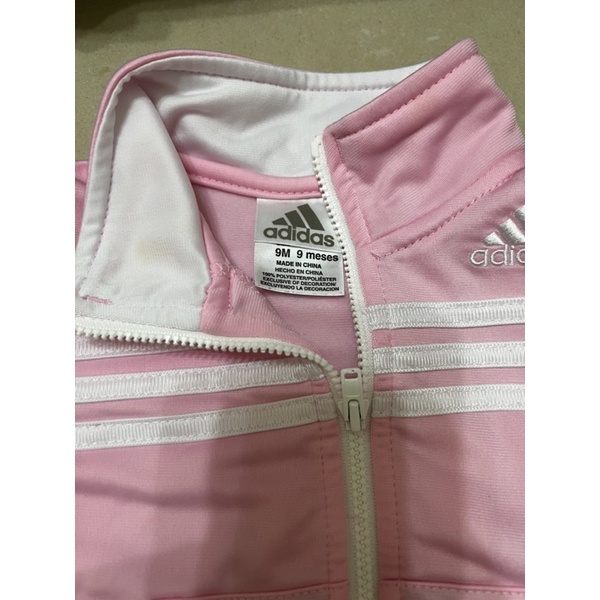 女童adidas粉色套裝運動服休閒服 童裝