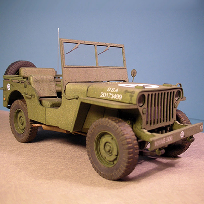 JEEP Diy 紙模型紙模型 1: 25 美國威利斯吉普軍車模型威利吉普模型 DIY