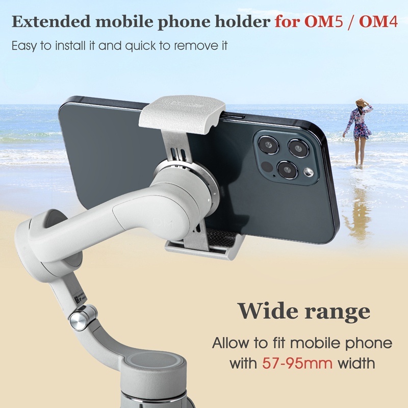 適用於 DJI OM 5 OSMO Mobile 5 手持穩定器 OM4 SE 延長扣手機夾 OM5 配件的加長手機夾