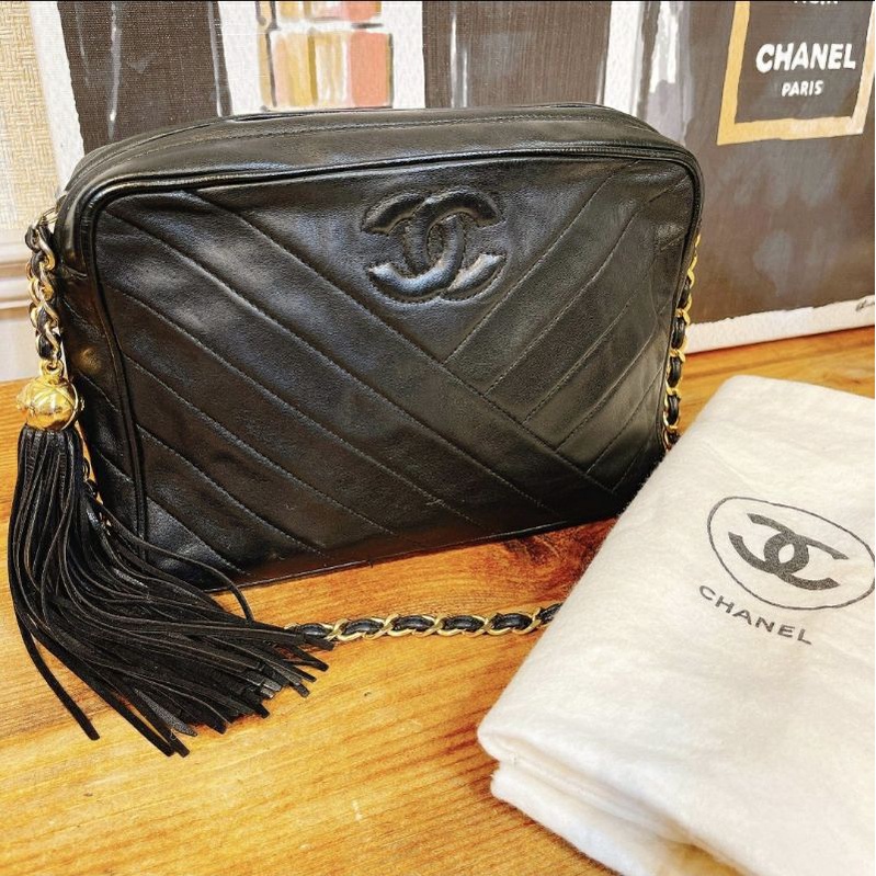 Chanel Vintage 香奈兒老香流蘇金球信封包鍊包鏈包