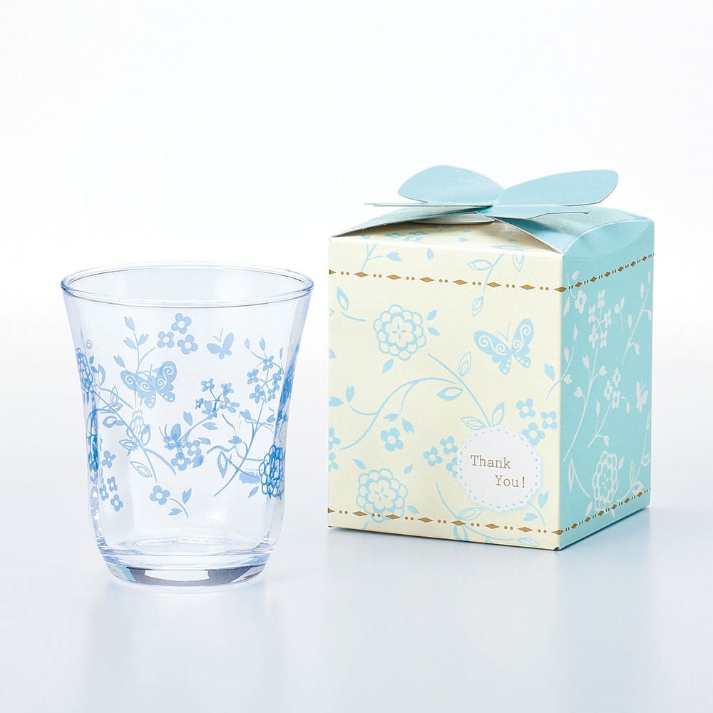 【日本TOYO-SASAKI】花蝶水杯禮盒 230ml-藍《WUZ屋子-台北》水杯禮盒 水杯 禮盒 送禮 禮物 杯 杯子