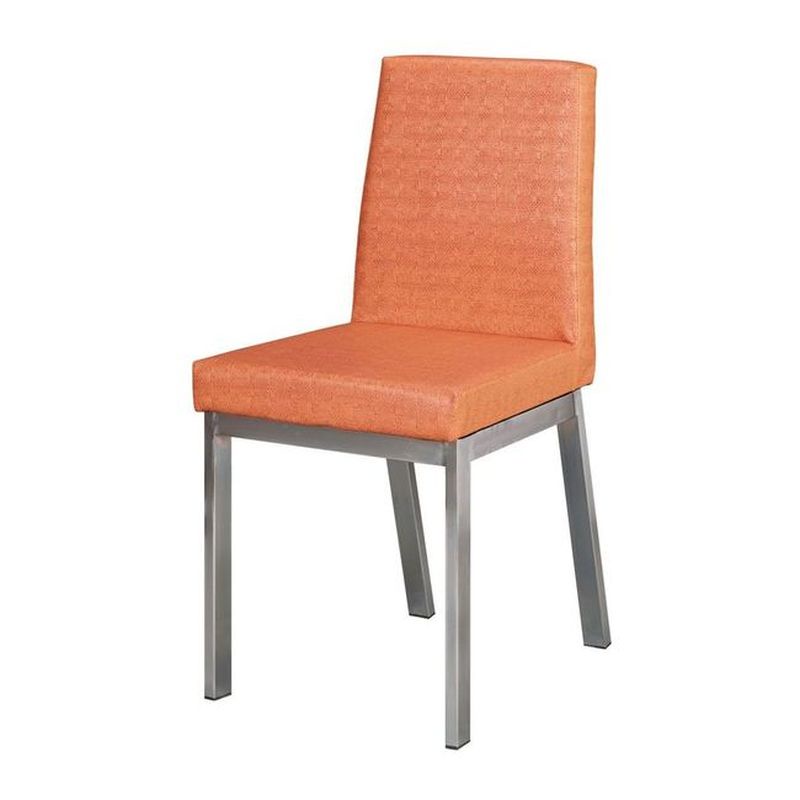 【PA1959-10】固奇電鍍餐椅(編織橙紋皮)(桃園以南請詢運費)