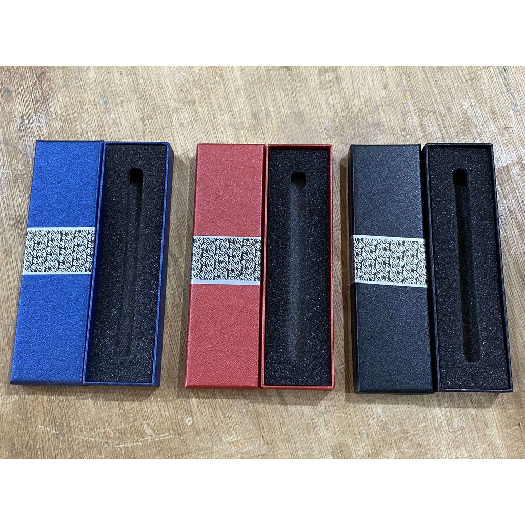 [丸木工坊] 筆盒 鋼筆盒 鋼珠筆盒 木筆盒 硬紙盒 海棉盒 禮品盒 鉛筆盒 藍色 黑色 紅色 包裝