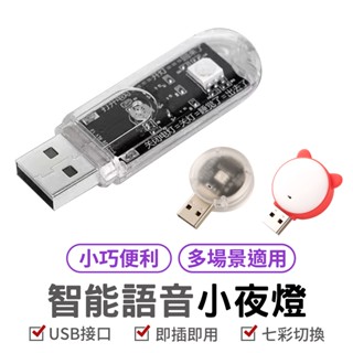 USB智慧語音小夜燈 USB小夜燈 車用智慧小燈 智慧AI語音燈 即插即用 無需連網路 智慧燈 語音控制 智慧語音燈