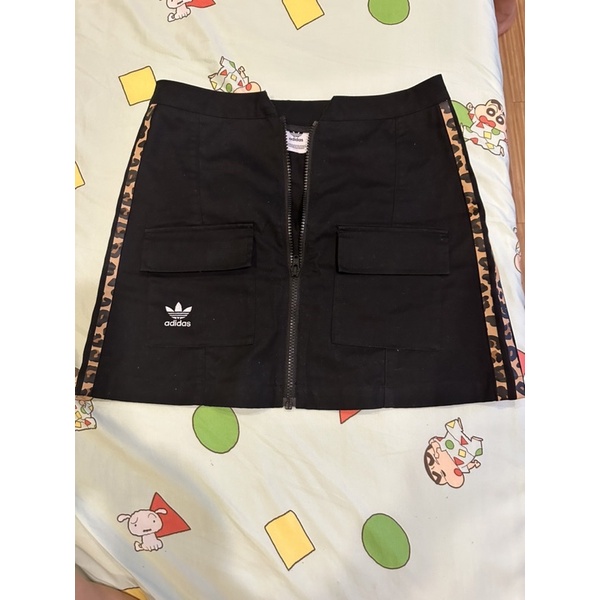 Adidas original 愛迪達 三葉草 ATMOS CRAZY ANIMAL黑色豹紋短裙 尺寸S