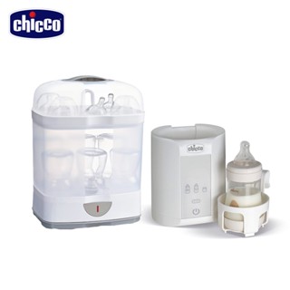【chicco】2合1電子蒸氣消毒鍋+智慧溫控溫奶加熱器(溫奶器)