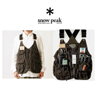 SNOW PEAK雪峰多袋戶外露營馬甲背心 日本重磅戶外帆布烹飪露營戶外釣魚露營 零碼