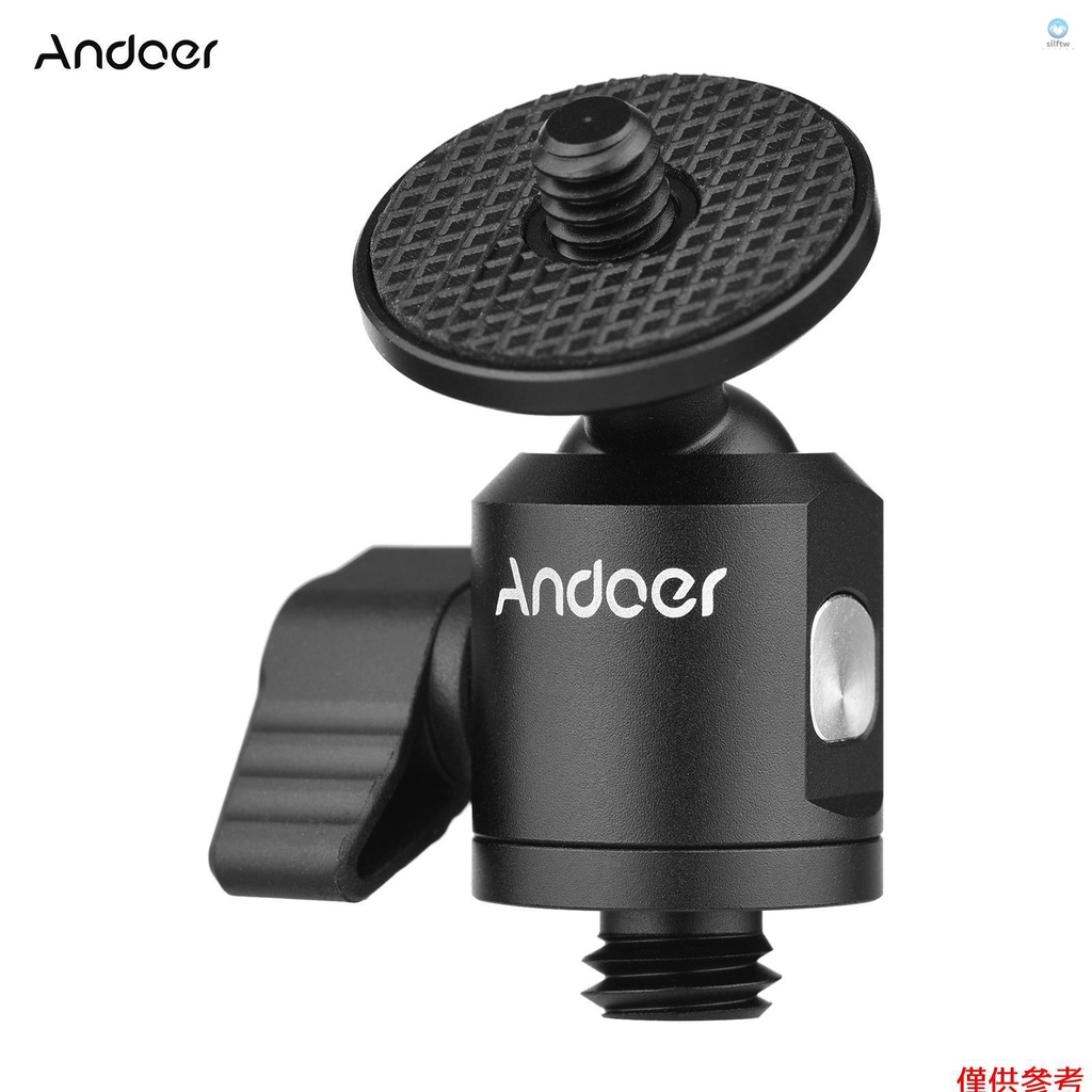 Andoer 迷你球頭適配器相機三腳架球頭安裝鋁合金 1 / 4 英寸螺絲連接器至 3 / 8 英寸螺釘連接器