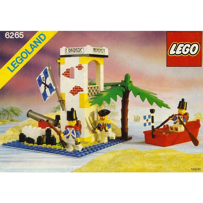 【樂高資本】 Lego 6265 海盜系列藍官兵小島 有說明書 無盒 齊全 磚況好 大旗子 彈拉火炮 P16