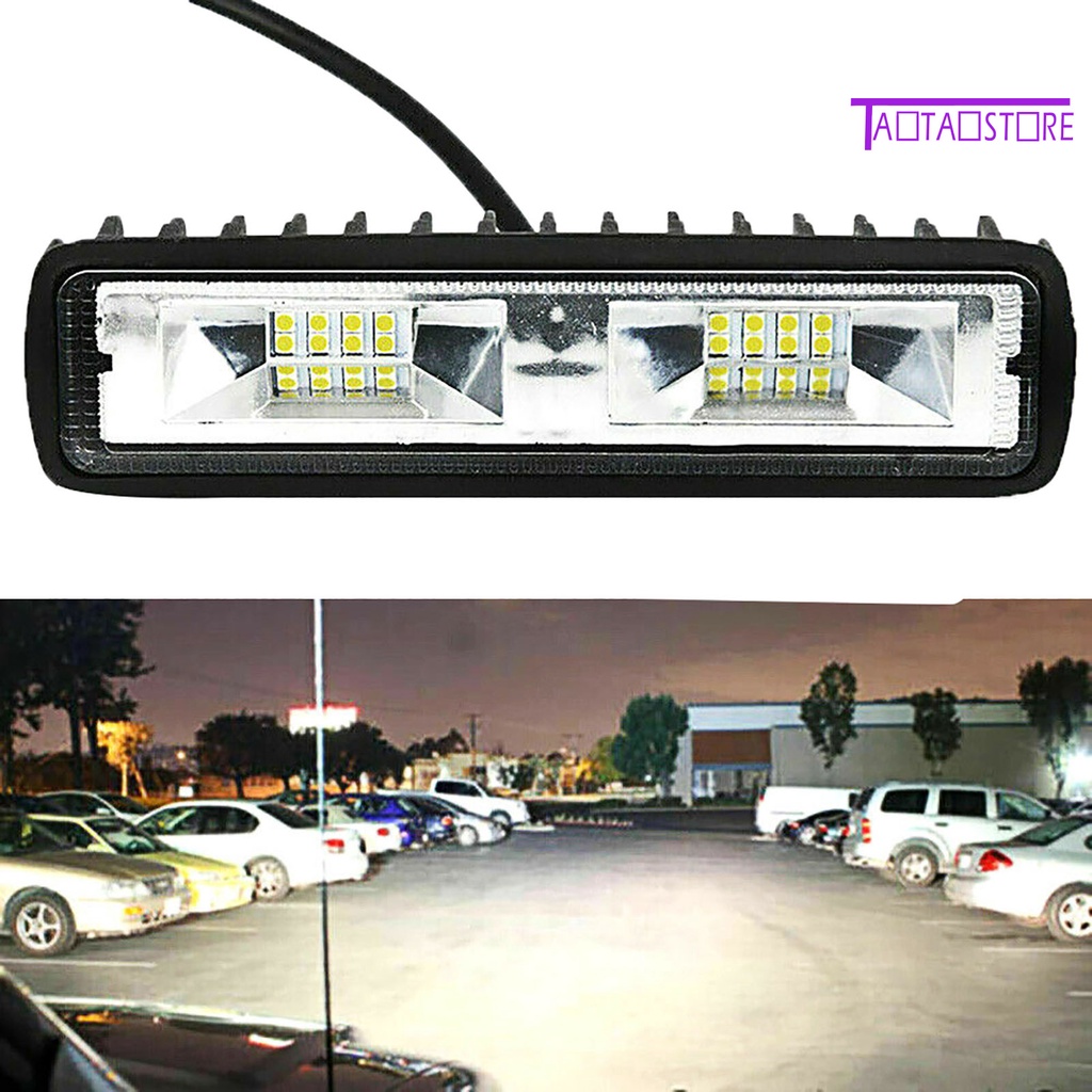 【西遇百貨】1pcs汽車LED工作燈 12V-24V 一字形 6英寸 16燈 48W 改裝輔助射燈