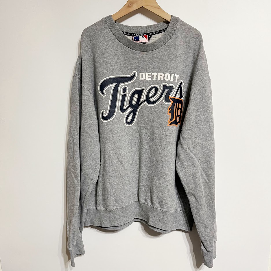 MOMO 古著商號 MLB DETROIT TIGERS 底特律老虎 大學T恤 L號