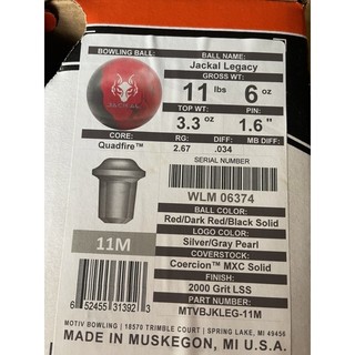 美國進口Motiv品牌 紅花狼Jackal保齡球 11磅