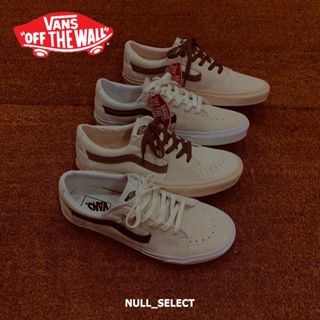 【NULL】VANS 休閒鞋 SK8 LOW CLASSIC 白色黑線 米黃咖啡 麂皮 帆布 皮革 板鞋 滑板鞋 男女