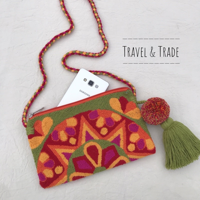 【旅。交易所】 Wayuu 瓦尤包 哥倫比亞製 🇨🇴 南美洲 純手工戳繡信封包 斜背包