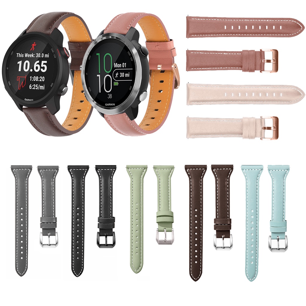 20 毫米真皮錶帶適用於 Garmin 先行者 245 245M 645 645M 158 55 Vivoactive