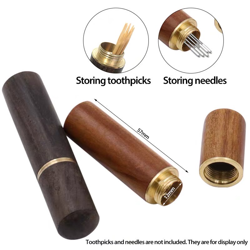 原木手縫針收納筒儲針筒手工DIY木質針筒精緻牙籤筒