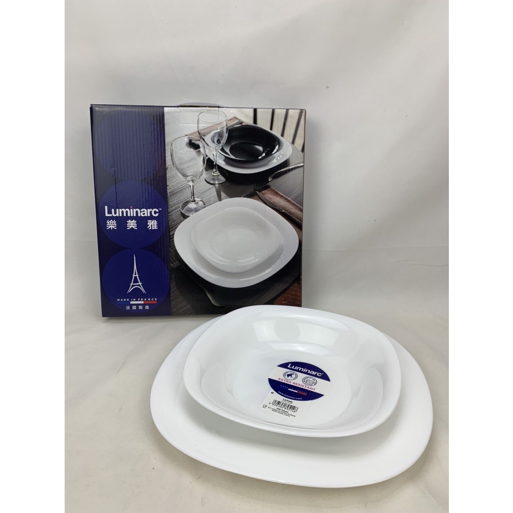 股東會紀念品 樂美雅 Luminarc 露特莎 法國 卡潤方形強化 餐盤 2入組 1入組 餐具 餐碗 盤子