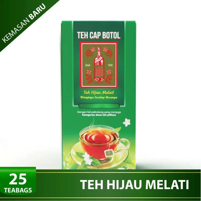 Teh Hijau Celup Cap Botol Aroma Melati 25 Kantong 印尼 綠茶包