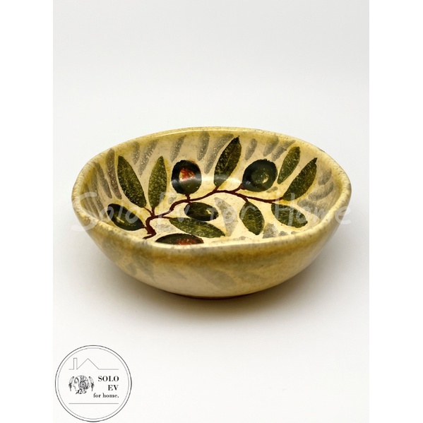 【SOLO歐洲家居】Modigliani 義大利製手工陶 EX 銀光橄欖樹系列 淺碗 14cm 沙拉碗 水果碗 前菜碗