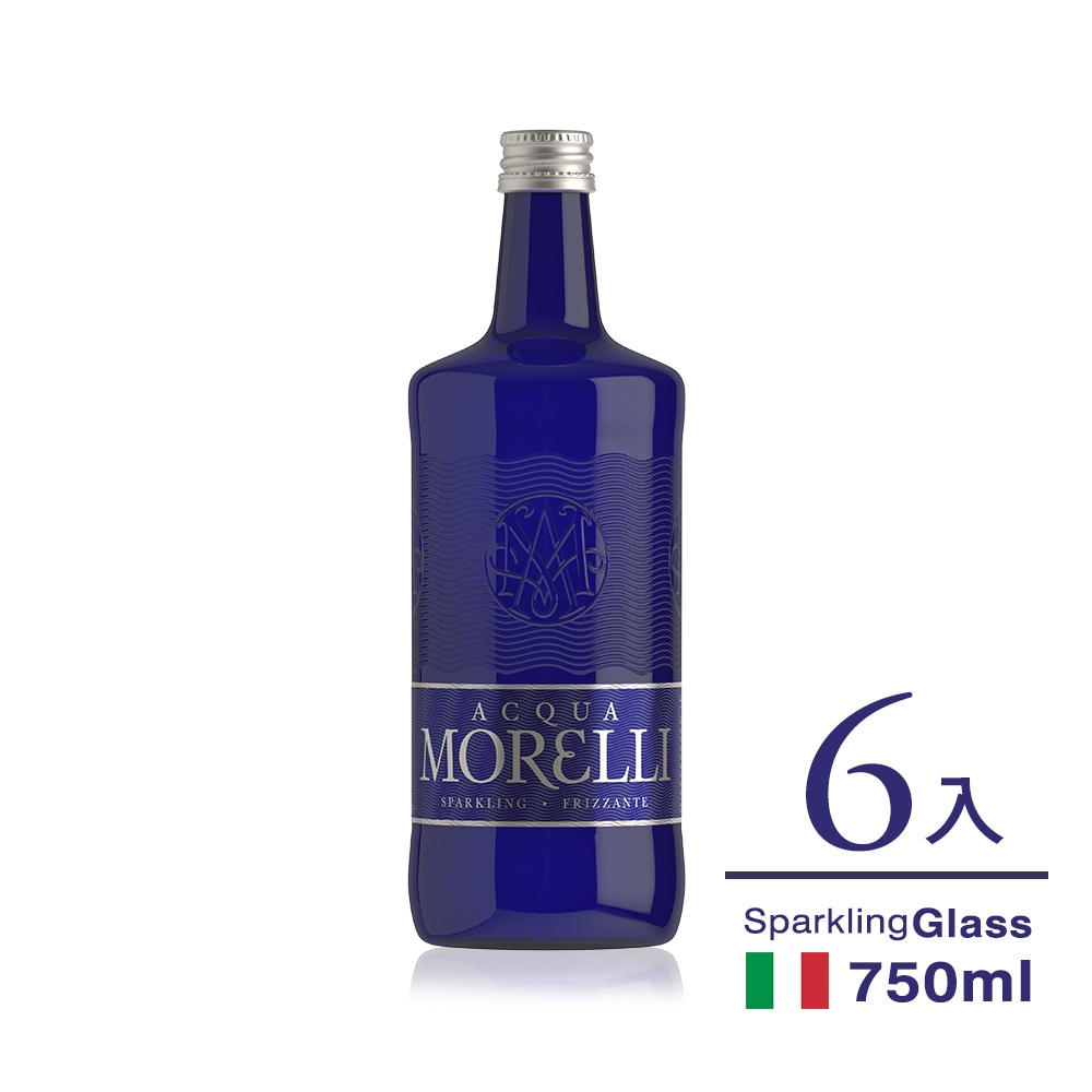 【ACQUA MORELLI 莫雷莉】義大利氣泡礦泉水(玻璃瓶裝750mlx6入)