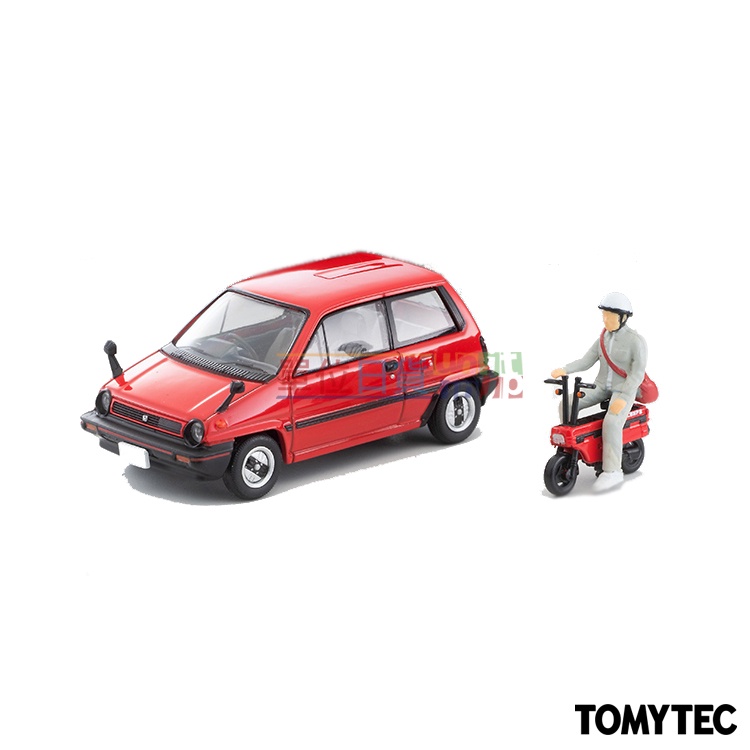 『 單位日貨 』TOMYTEC 多美 日本正版 TLV LV-N272a Honda City R motocompo紅