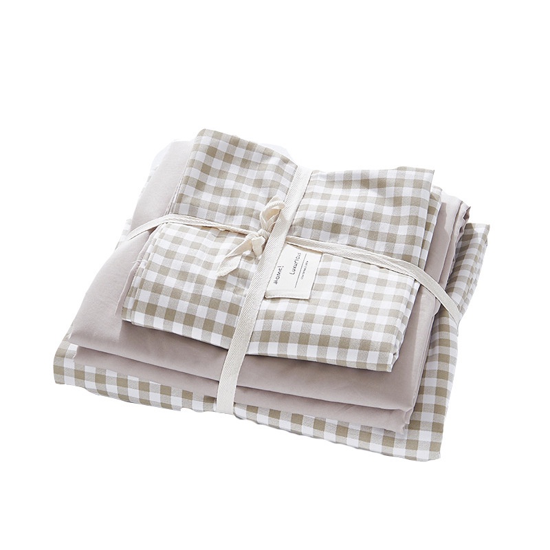 無印日系100純棉床上用品  日式居家精梳純棉面料三件套  色織水洗棉四件套   Coats高士線縫紉  系列1