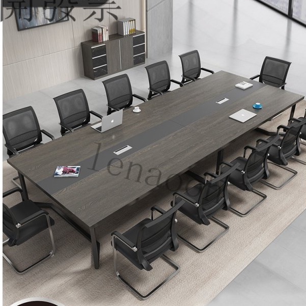 可開發票-【免運】會議桌長桌簡約現代辦公室洽談培訓桌大小型會議室辦公桌椅組閤