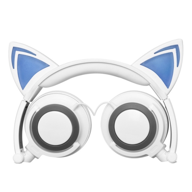 【台灣當日發貨內附發票】【音源周邊／頭戴式耳機】可愛發光貓耳全罩式耳機 有線 3.5mm Cosplay (附電池)
