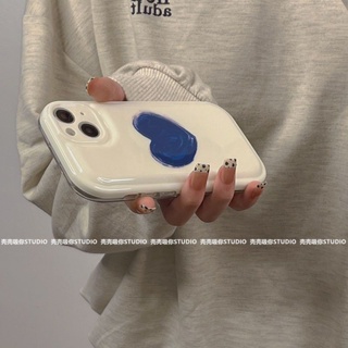 ✕【📱限時特惠】 簡約ins藍色愛心適用iPhone13pro max蘋果11手機殼12新款xs氣墊xr 保護套