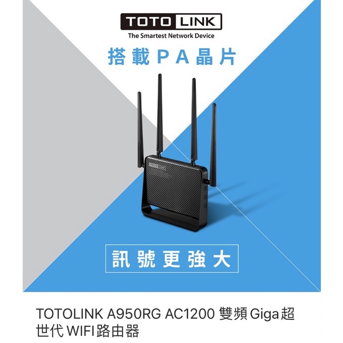 二手很新 TOTOLINK A950RG AC1200 雙頻Giga超世代WIFI路由器