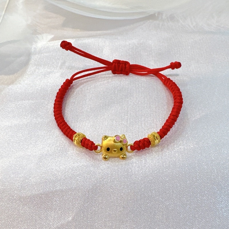 景福珠寶銀樓✨純金✨編織手環 彌月禮 可愛貓 小朋友 造型 手環 頻