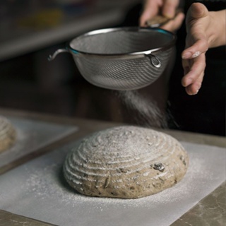 BreadLeaf 手持式篩網 抹茶可可篩 可掛式粉篩 實木柄304不鏽鋼雙層篩網麵粉篩