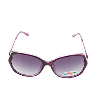 【Z-POLS】時尚潮流紫紅圖騰水鑽邊設計 搭漸層Polarized寶麗來偏光黑紫抗UV400太陽眼鏡(時尚有型好穿搭)