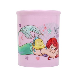 【現貨】小禮堂 迪士尼 小美人魚 單耳塑膠杯 300ml (粉紫趴姿)