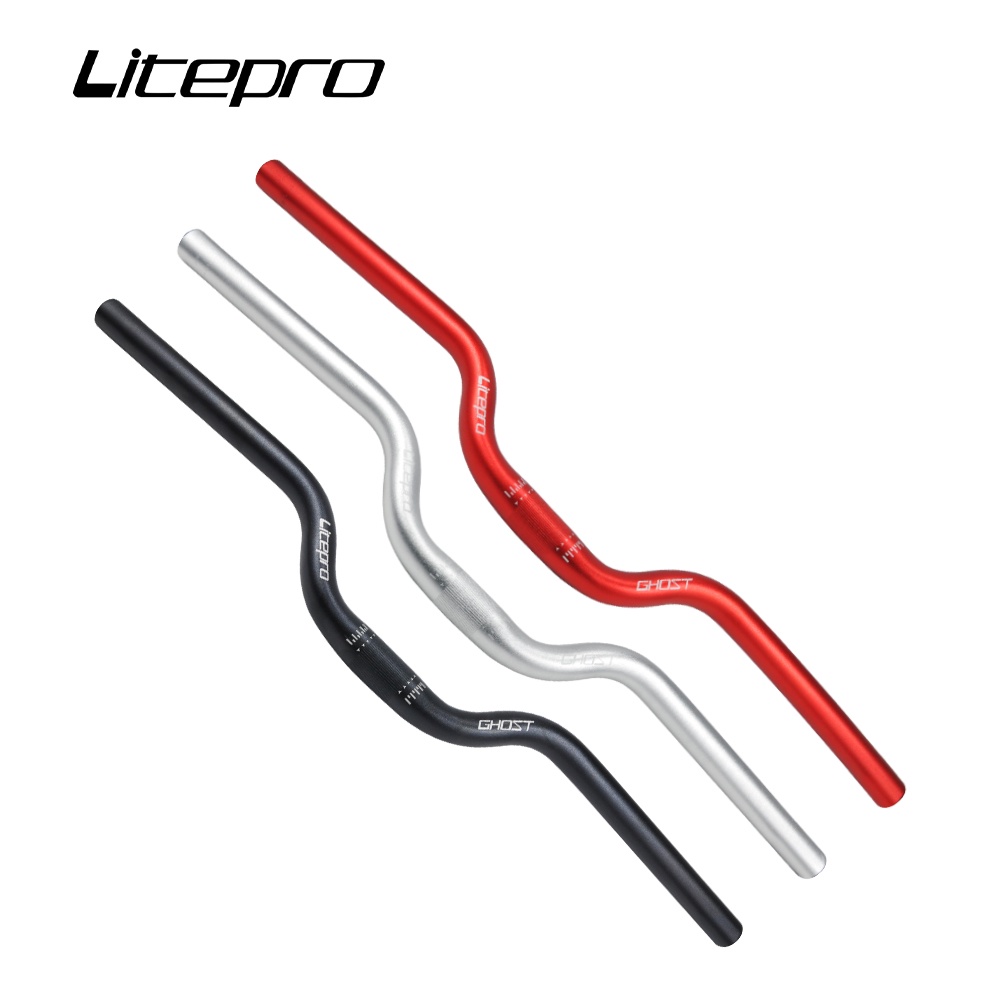 Litepro 412 折疊自行車彎曲車把  25.4x580毫米 燕子 M 型車把車把 280g 適用於brompt