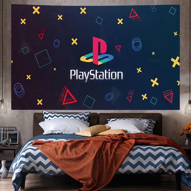 索尼PlayStationPS5游戲主機墻面背景掛布掛毯宿舍氛圍裝飾掛布