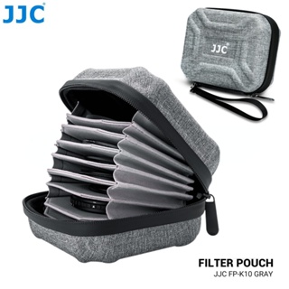 JJC 濾鏡收納包10片裝便攜濾鏡包 帶SD記憶卡層 EVA硬殼濾鏡盒 37-95mm濾鏡保護盒 大容量高檔濾鏡收納盒
