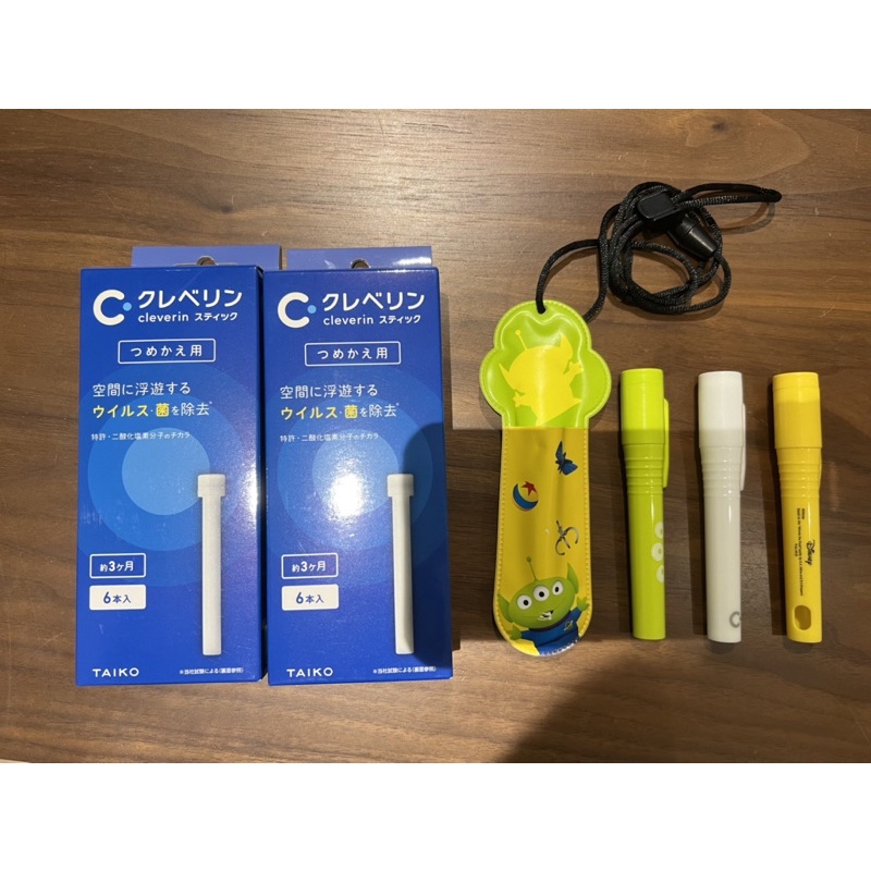 全新 日本大幸Cleverin Gel加護靈二氧化氯緩釋凝膠 筆型補充兩盒（共12入）送三眼怪、小熊維尼、白色共三個筆套