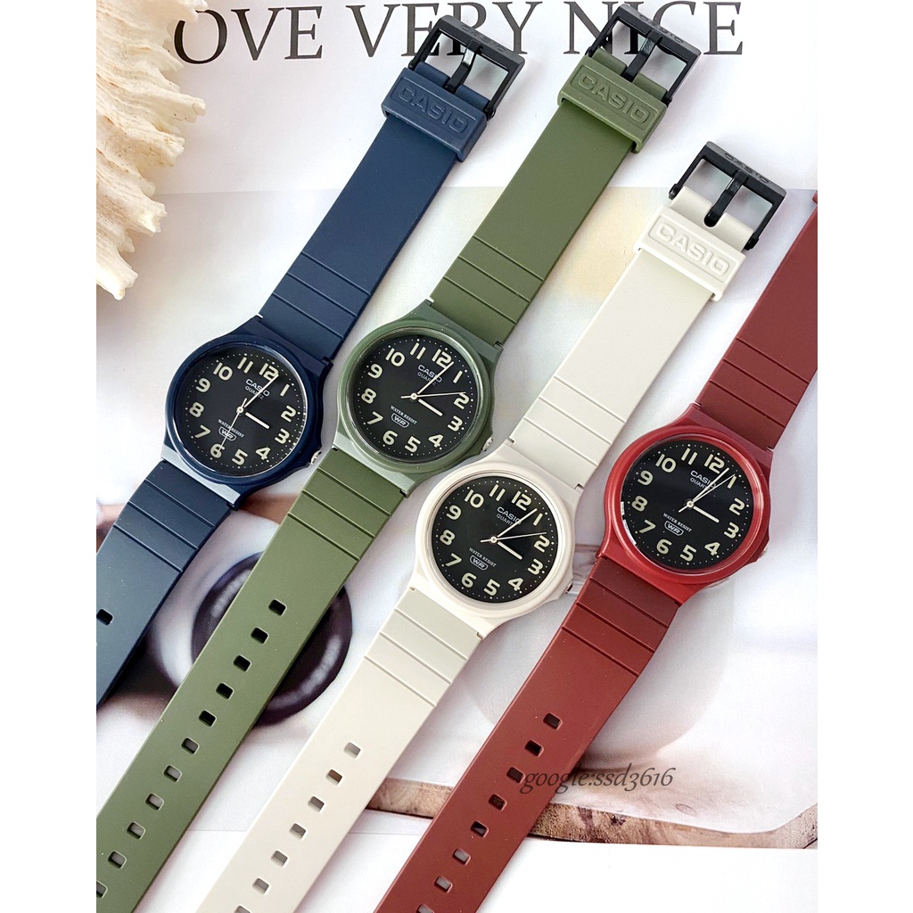CASIO專賣店 今年最新/彩色錶帶/ 超薄石英錶/卡西歐手錶 指針錶  簡單大方 附保固卡 學生考試專用MQ-24UC