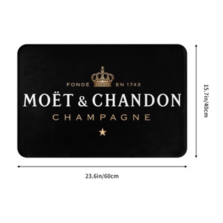 新款 moet chandon logo(5) 浴室法蘭絨地墊 廁所衛生間防滑腳墊 茶几門口吸水地墊 速乾進門地毯 客廳