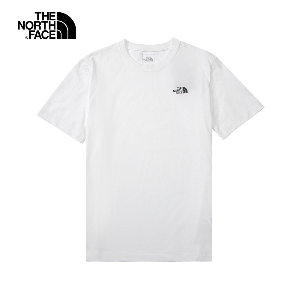 The North Face北面男款白色吸濕排汗圓領短袖T恤｜5JWVFN4