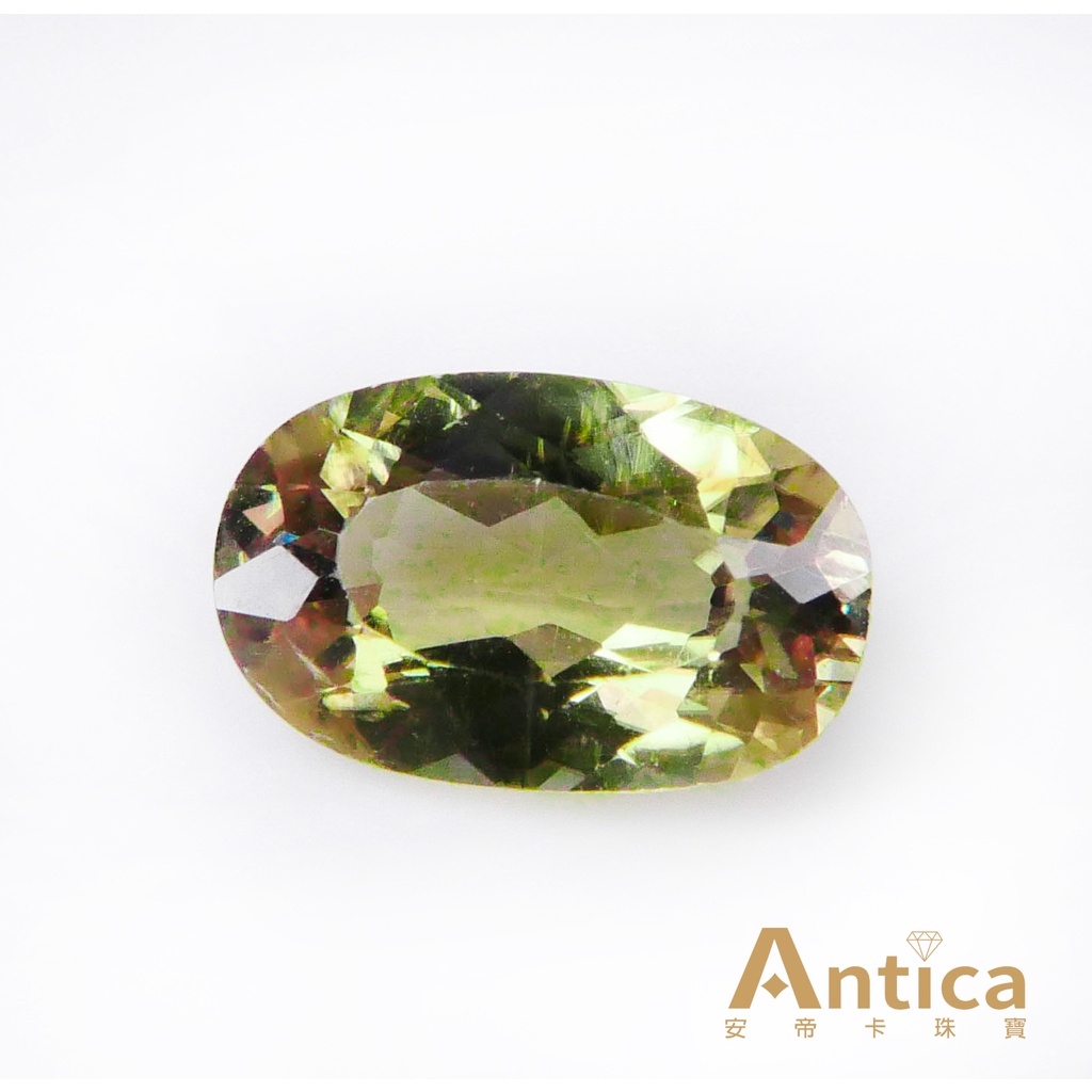 [ANTICA] 水鋁石 Diaspore 3.89克拉 橢圓 黃色 綠色 土耳其  切割寶石 （經理推薦）安帝卡珠寶