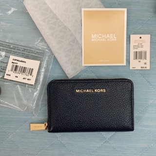 【9.9成新含運】Michael kors MK JET SET CARD CASE專櫃款卡包零錢包 金字海軍藍NAVY