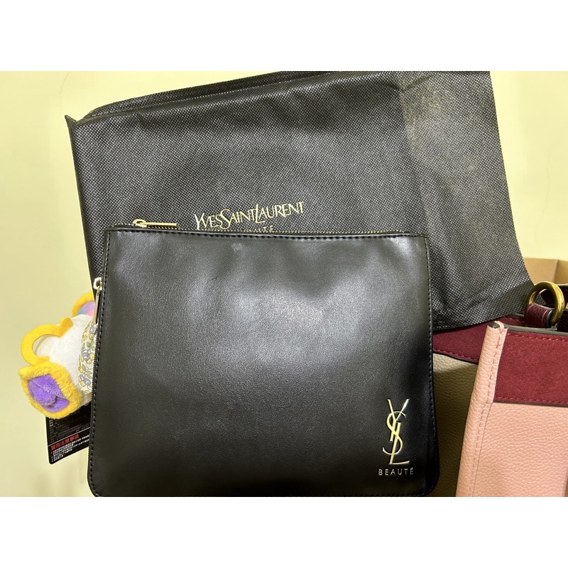 YSL 黑色 手拿化妝包