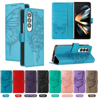 SAMSUNG 蝴蝶翻蓋皮套適用於三星 Galaxy Z Fold5 Fold3 5G Fold4 Fold 5 4 3