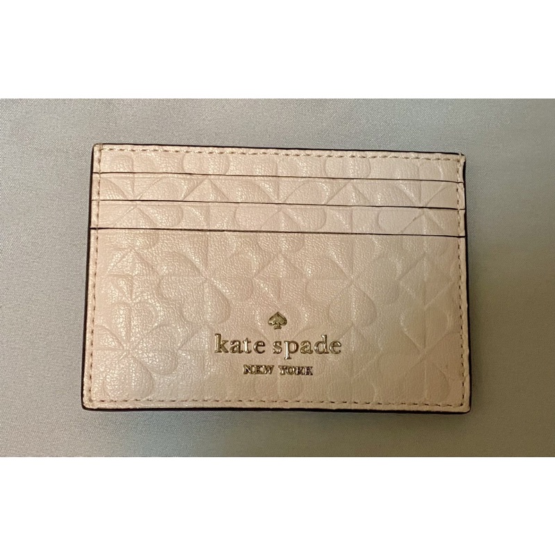 Kate spade 卡夾 粉紅色壓紋票卡夾