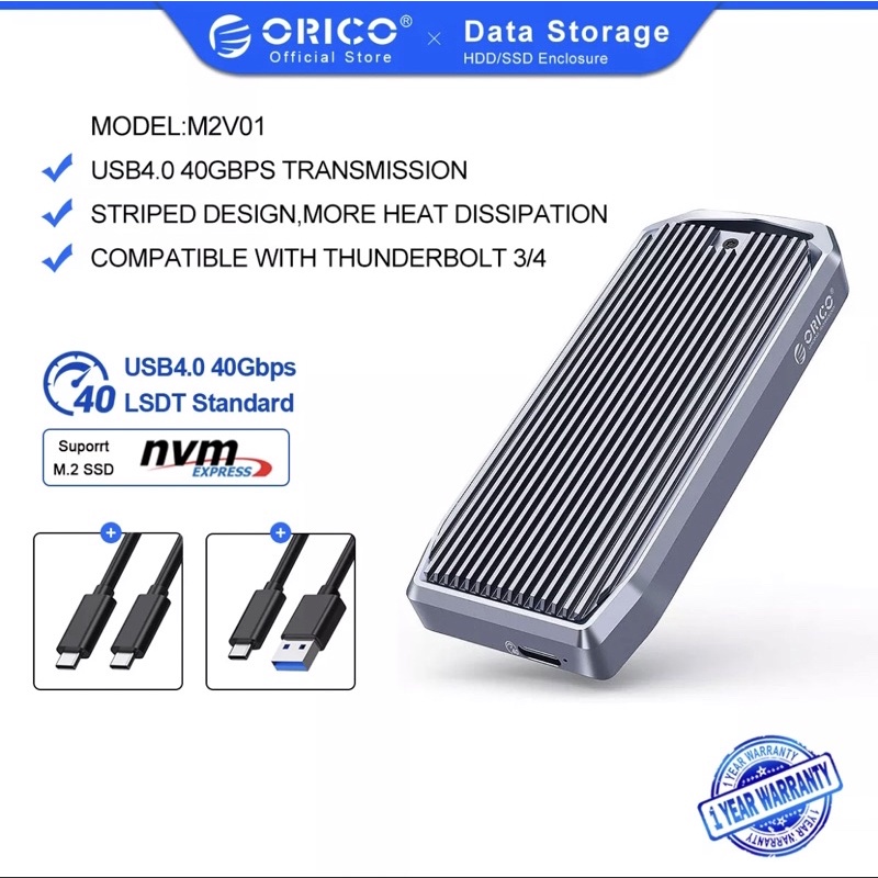 固態硬盤盒 M2 NVMe USB4 Thunderbolt 3 / 4 Orico M2V01-C4 40Gbps 開