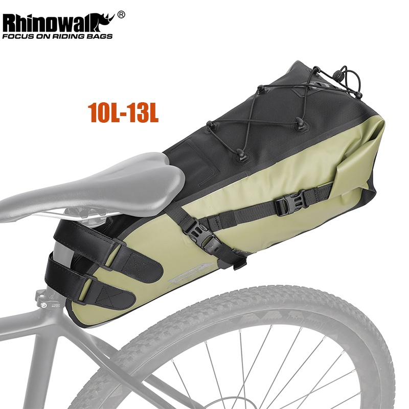 Rhinowalk 10L / 13L 新款綠色防水自行車馬鞍包 坐墊包  大容量自行車騎行尾袋 旅行行李箱